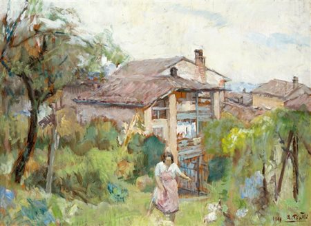 Antonio Piatti "Rustico" 1949
olio su compensato (cm 55x75)
Firmato e datato in