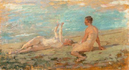 Francesco Gioli "Invocazione al sole" 
olio su tavola (cm 22x39,5)
Firmato in ba