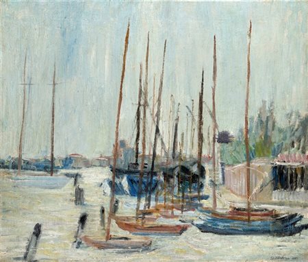 Adriano di Spilimbergo "Venezia, Giudecca" '46
olio su tela (cm 48,5x59)
Firmato