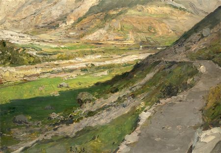 Lorenzo Delleani "Strada per Courmayeur" 8.9.95
olio su tavola (cm 30,7x44,5)
Da