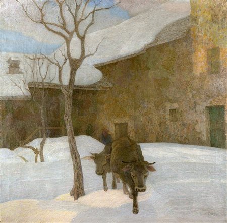 Alfredo Prosa "Inverno" 
olio su tela (cm 101x101)
Firmato in basso a destra
In