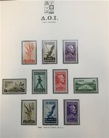 AFRICA ORIENTALE ITALIANA 1938/1942
Collezione del periodo montata su fogli d'a