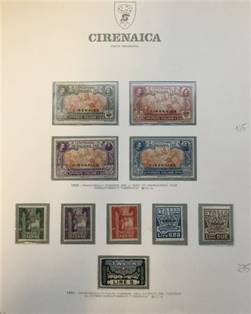 CIRENAICA 1923/1934
Collezione del periodo montata su fogli d'album GBE. Da esa