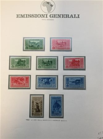 EMISSIONI GENERALI 1932/1934
Collezione del periodo montata su fogli d'album GB