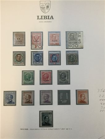 LIBIA 1912/1941
Collezione del periodo montata su fogli d'album GBE. Da esamina