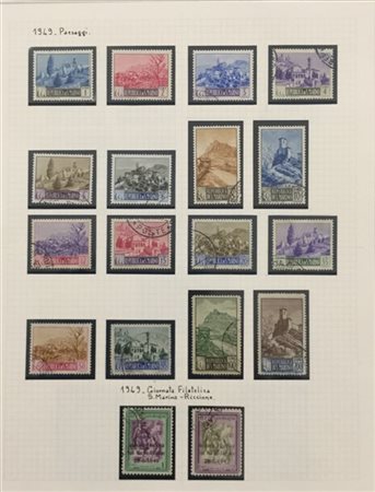 SAN MARINO 1877/1962
Collezione del periodo, principalmente usata, con parte de