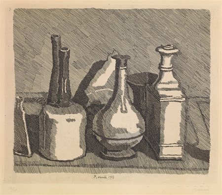 Giorgio Morandi Bologna 1890 - 1964 Natura morta, 1933 Acquaforte su rame,...