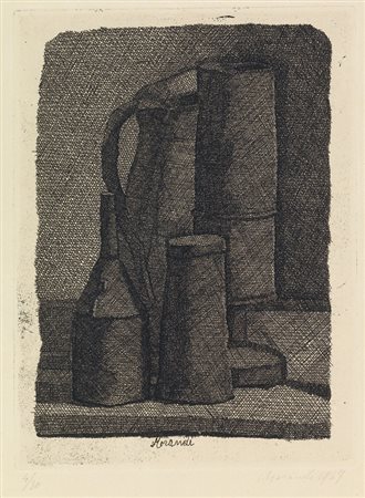 Giorgio Morandi Bologna 1890 - 1964 Natura morta con quattro oggetti, 1947...