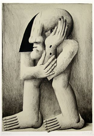 HORST ANTES, Figur mit einer wunde, 1970