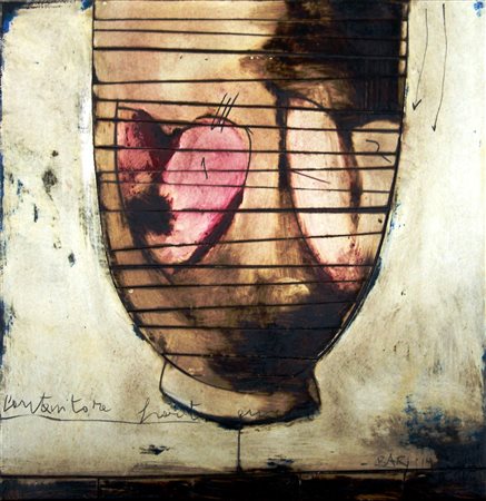 MIRKO BARICCHI, Contenitore fiorito con cuore, 2001