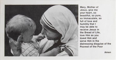 Madre Teresa (1910-1997), autografo