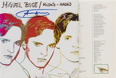 Miguel Bosè, "Milano-Madrid" autografato Andy Warhol