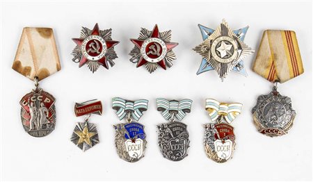 Lotto di 9 ordini e medaglie, URSS seconda metà XX sec.