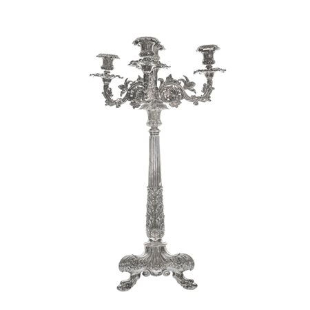 Candelabro in metallo argentato