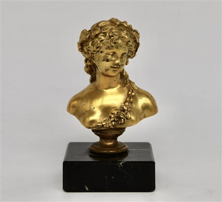 Piccolo busto in bronzo dorato