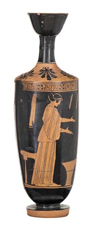 ATTIC RED-FIGURE LEKYTHOS
Attribuited to the Bowdoin Painter, ca. 475 BC
