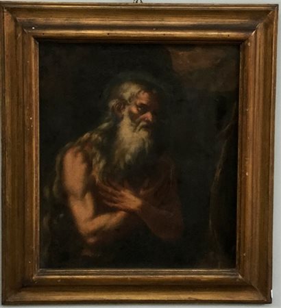 Scuola della fine del secolo XVII - inizio XVIII "San Girolamo" olio su tela (c