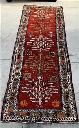 Tappeto Kazak, Caucaso, inizio Secolo XX, decoro con cinque alberi della vita n