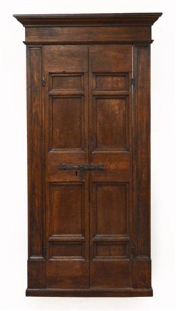 Porta a due battenti in noce con ante riquadrate, secolo XVII (cm 175x63)(Serra