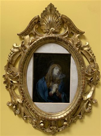 Scuola del secolo XVII, da Guido Reni "Madonna" olio su rame (cm 15x11). In cor