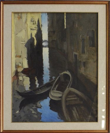 Van Lery "Canale a Venezia" olio su tela (cm 65x50) Firmato in basso a sinistra.