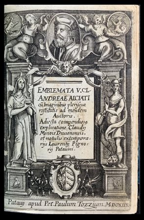 ALCIATO, Andrea. Emblemata. Padova: Paolo Tozzi, 1618. 8vo, frontespizio calcog