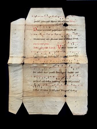 [ANTIFONARIO] Frammento di pagina di antifonario . Italia, fine sec XIII. (420x