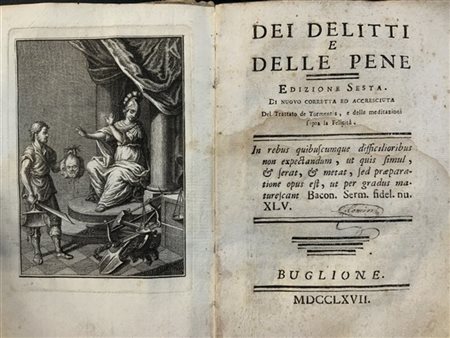 BECCARIA, Cesare. Dei delitti e delle pene edizione sesta. Buglione (Bouillon):