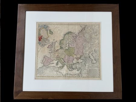 [CARTOGRAFIA] Europa. Norimberga: Homann Heirs, 1746. (510 x 575mm) Finemente a