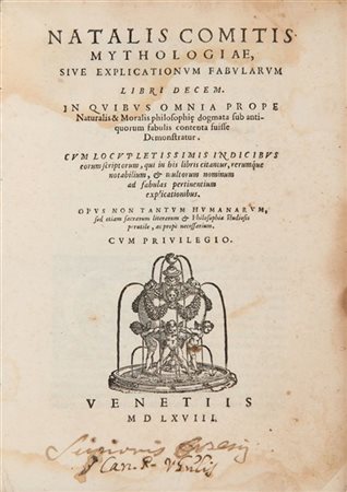 CONTI, Natale. Mythologiae, sive Explicationum fabularum libri decem. Venezia: