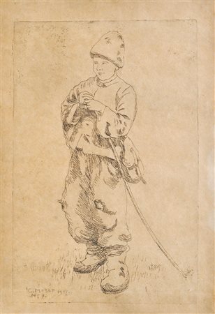 Carl Moser Pastorello rumeno, 1917;Acquaforte, 44,4 x 31,3 cm (foglio) Firma...