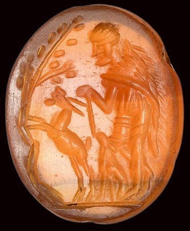 A roman agate intaglio. Bucolic scene. 