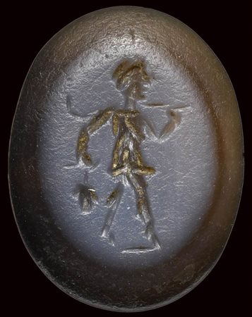 A roman nicolo intaglio. Faun. 