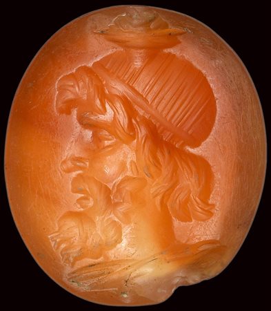 A roman carnelian intaglio. Zeus Serapis. 