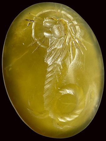 A roman chalcedony magical intaglio. Chnoubis.