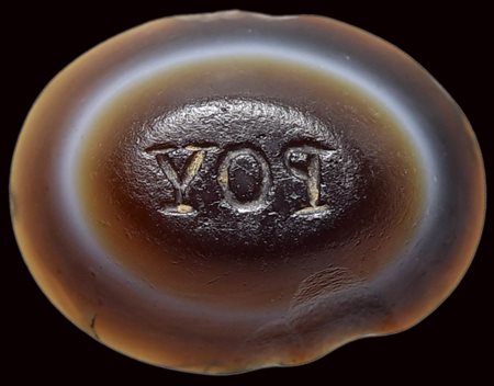 A roman agate intaglio. Inscription. 