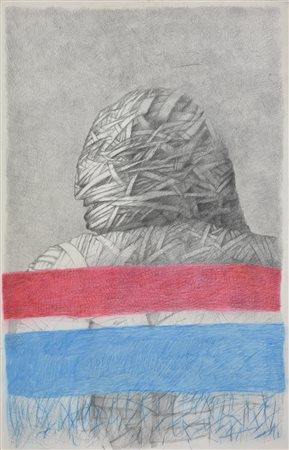 Claudio Knopfli SENZA TITOLO tecnica mista su cartoncino, cm 100x70,5