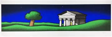 Tino Stefanoni NOTTURNO (IL TEMPIO) serigrafia su carta, cm 50x140; es. 8/150...