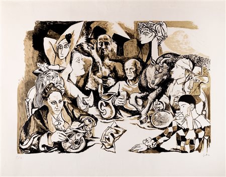 Renato Guttuso (Bagheria 1911-Roma 1987)  - Omaggio a Picasso