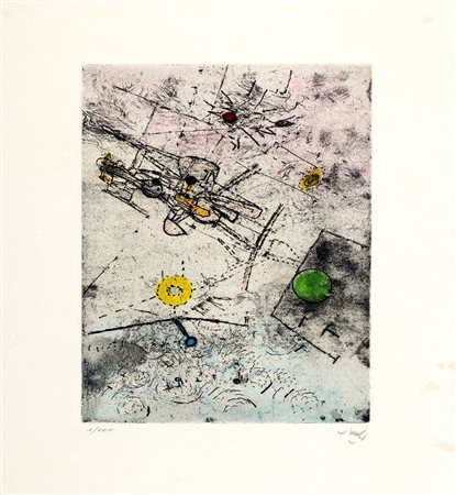 Roberto Sebastian Matta (Santiago Del Cile  1911-Civitavecchia 2002)  - Droites liberées, 1971