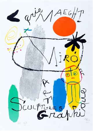 Joan Mirò (Barcellona 1893-Maiorca 1983)  - Affiche pour l'exposition Galerie Maeght, 1950