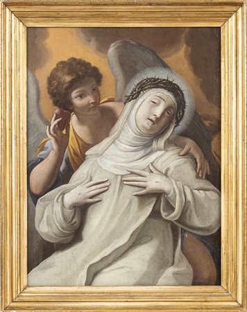 Estasi di Santa Caterina da Siena sorretta da un angelo
