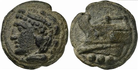 Roman Republic, Janus/Prow to l. series, Cast Quadrans, Rome, ca. 225-217 BC;...