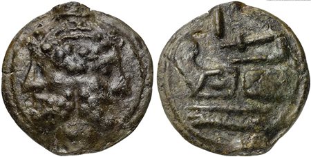 Roman Republic, Post-semilibral series, Cast As, Rome, ca. 215-212 BC; AE (g...