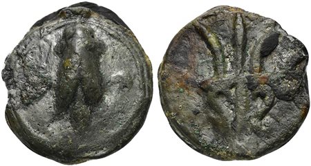 Umbria, Cast Sextans, Tuder, ca. 220-200 BC; AE (g 14; mm 25; h 12); Cicada;...
