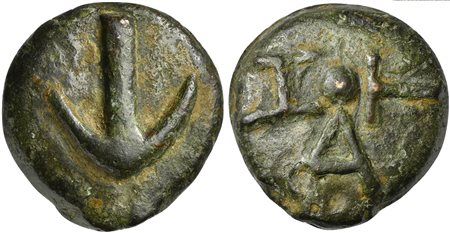Picenum, Cast Uncia, Hatria, ca. 275-225 BC; AE (g 37; mm 32; h 12); Anchor,...