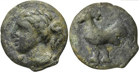 Apulia, Cast Nummus, Luceria, ca. 225-217 BC; AE (g 211; mm 66; h 2); Head...