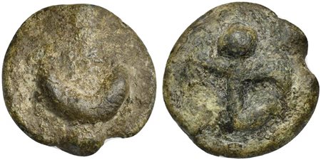 Apulia, Cast Semuncia, Luceria, ca. 217-212 BC; AE (g 6; mm 18; h 6);...