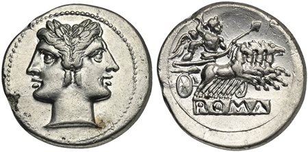 Anonymous, Quadrigatus, Rome, ca. 225-212 BC; AR (g 6,67; mm 23; h 5);...