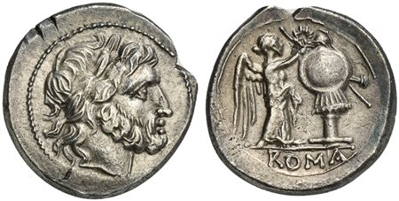 Anonymous, Victoriatus, Sicily, ca. 211-208 BC; AR (g 3,37; mm 18; h 11);...
